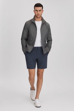 Slim Fit Drawstring Chino Shorts in Airforce Blue