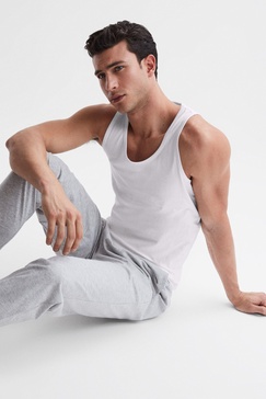 Cotton Stretch Vest in White