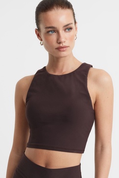 The Upside Cropped Tank Top in Brown