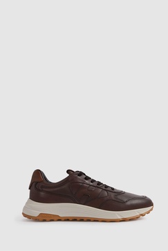 Hogan Leather Chunky Trainers in Brown