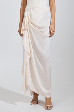 Bondi Born Draped Midi Skirt in Pearl