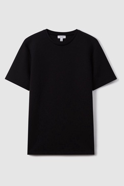 Interlock Jersey Crew Neck T-Shirt in Black