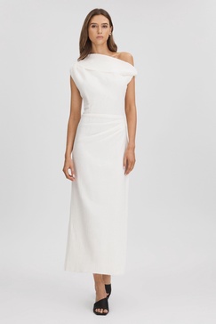 Anna Quan Textured Off-The-Shoulder Maxi Dress in White