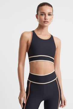 The Upside Racerback Cut-Out Sports Bra in Black