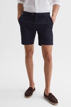 Short Length Casual Chino Shorts in Navy