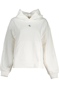 Elegant White Brushed Cotton Hoodie