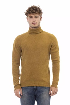 Alpha studio Brown Alpaca Leather Sweater