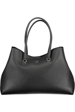 Elegant Black Polyester Shoulder Bag