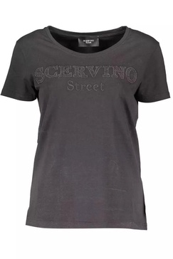 chic embroide logo tee with contrasting women's accents