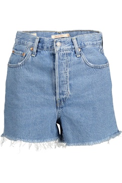 chic fringed hem blue shorts in  women's blue