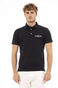 Baldinini trend Black Cotton Polo Shirt