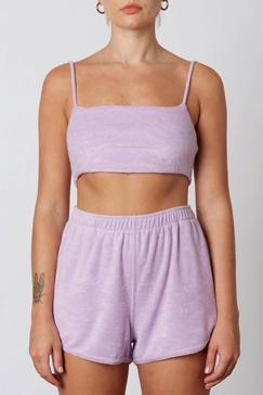 terry bralette in lilac