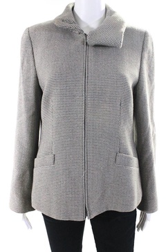 womens gray textured cowl neck long sleeve jacket