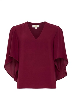 women's nina short sleeve top in plum capsia