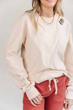 women's university pullover in holiday kisses