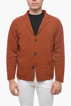 knitted blazer with patch pockets