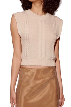 quentin cable knit top in cream