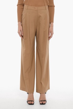 double-pleat wool pants