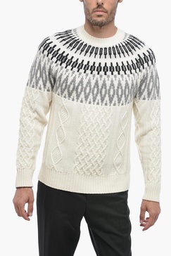 crew neck norvegese cashmere blend sweater