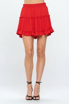 ruffle skirt in red