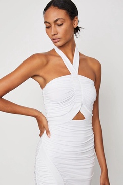 maive halter dress in white