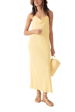 fame flowing dress in yellow