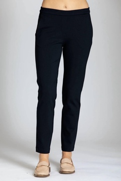 pull on ponte trousers in black