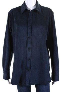 faux suede navy shirt