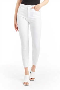 mona high waist skinny crop jean in white