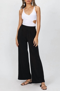 philosophy wide leg pocket pant in black