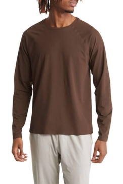 idol stretch long sleeve men's t-shirt in espresso