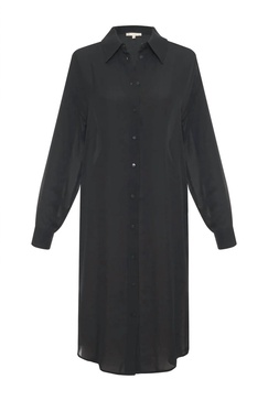 georgette shirt duster in black