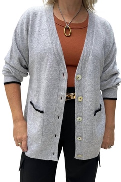 bear cardi in grey/black