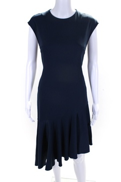 womens sleeveless trumpet midi dress blue