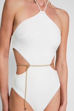 aspen full piece swimsuit in off white