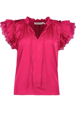 women's nikki flutter sleeve top in orchid