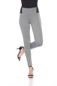 women's jacquard slim pants in grey row