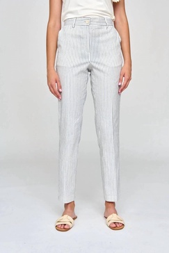 pradilla stripe pant in off white/navy