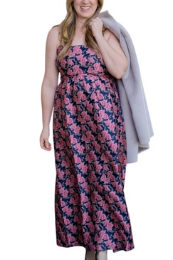 morgan dress in pink and navy