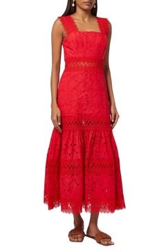 sireneuse midi dress in red