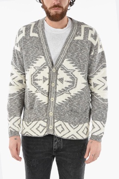 jacquard azteco motif cardigan