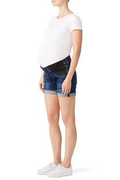 skyler maternity jean shorts in blue