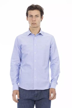 blue cotton men's shirt