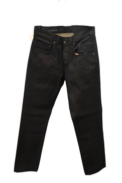 slim straight leg jean in brown denim