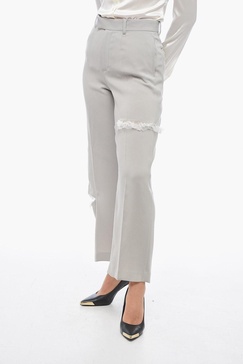 4 pocket cut-out pants with lace details