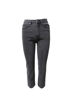 straight-leg jeans in grey cotton denim