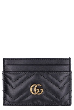 Gucci Black Gg Marmont Card Case Women