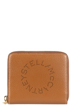 Stella McCartney Logo Grainy Studded Zipped Mini Wallet