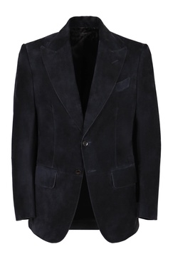 TOM FORD Navy Single-Breasted Two-Button Jacket for Men