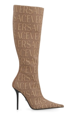 Versace Allover knee-high boots